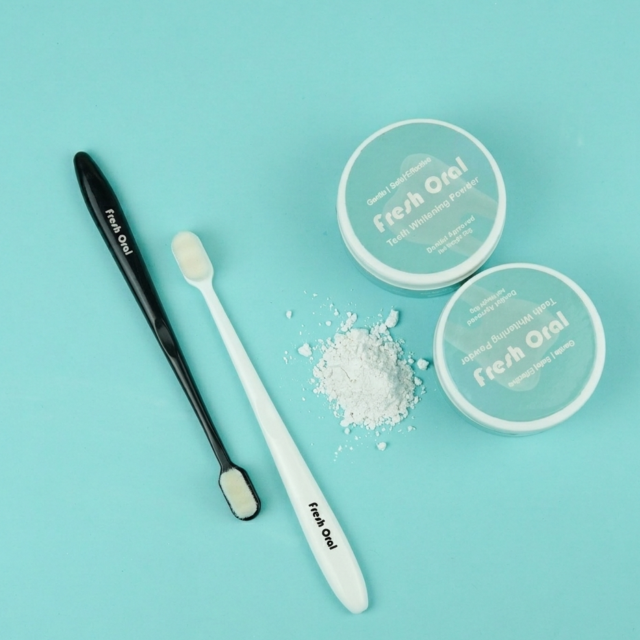 Fresh Oral - 2 Nano Toothbrush & 2 Teeth Whitening Powder Deal